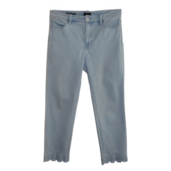 Talbots Jeans Straight Leg Crop Light Wash Ankle Detail 10 - Picture 1 of 7